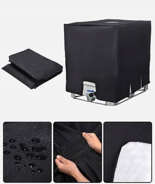 БРЕЗЕНТОВЫЙ КРЫШКА ДЛЯ БАКА ДЛЯ ВОДЫ MAUZER 1000Л КРЫШКА 120х100 ЧЕРНАЯ