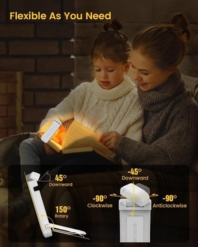 Лампа для чтения книг 3 цвета 5 яркости USB