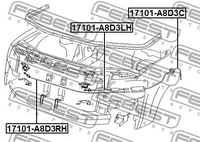 фото thumb №6, Linka-cięgno замка открывания капота audi a8 d3 febest 17101-a8d3c