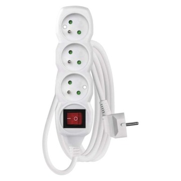 EMOS P1312 Удлинитель с выключателем, 3 розетки, 2 м