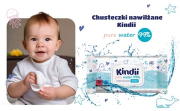 Nawilżane chusteczki Kindii Pure Water 99% 60szt.