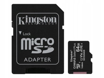 Карта памяти Kingston microSD class 10 64ГБ + ada