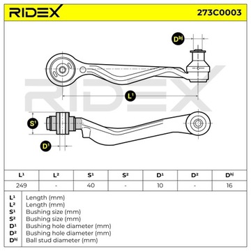 фото thumb №10, Важіль підвішування колеса ridex 273c0003 перед ліва do vw passat 3b3