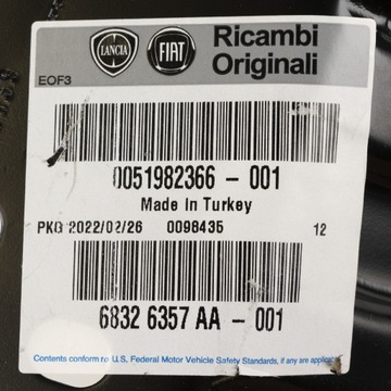 фото thumb №9, Правий кронштейн крила fiat tipo оригінальний номер 51982366