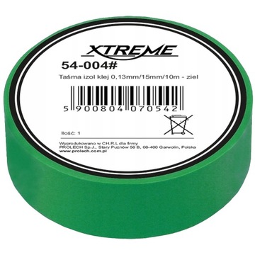 Taśma izolacyjna XTREME izolacja zielona 15mm 10m