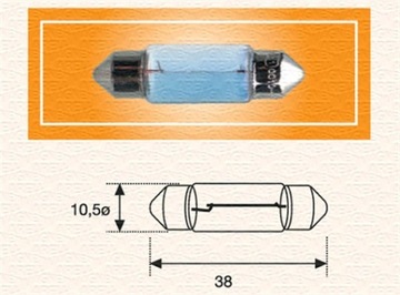ЛАМПОЧКА 12V 5W C5W WSK WFM ROMET KOMAR 10шт.