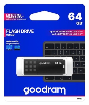 Флеш-накопитель Goodram 64 ГБ UME3 USB 3.0 черный 60 МБ/с