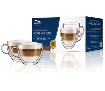 2 FILIŻANKI SZKLANKI TERMICZNE DO KAWY CAPPUCCINO