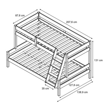 кроватка EVEREST 200X120 БЕЛАЯ + МАТРАС VITALISPA