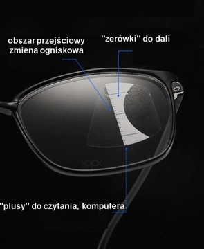 Okulary progresywne wieloogniskowe czytania +4