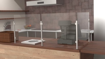 ЛЕВАЯ СТОЙКА ДЛЯ АНТИВИРУСНОЙ КРЫШКИ PLEXI НА СТОЛЕ