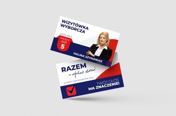 Wizytówki wyborcze wybory samorządowe dwustronne 500 szt.