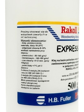 KLEJ DO DREWNA WODOODPORNY Rakoll Express D3 500g WIKOL SUPER MOCNY