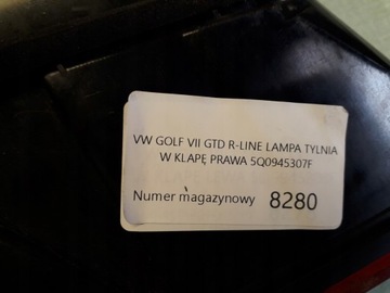 фото thumb №6, Vw golf vii gtd r-line лампа задняя правая w крышка багажника