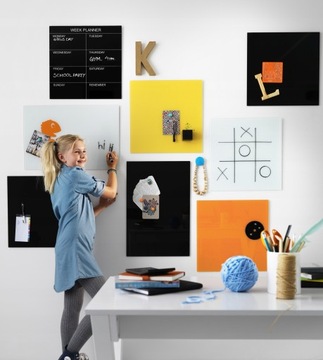 JASNONIEBIESKA Szklana TABLICA MAGNETYCZNA 40x60