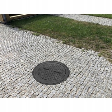 POKRYWA OGRODOWA WŁAZ do Szamba z POLIMERU BLACK 80cm Klapa do Studni ogród