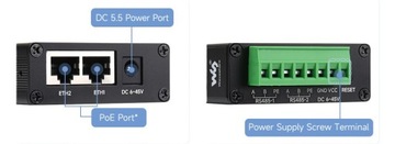 Двухканальный промышленный преобразователь PoE последовательного сервера Ethernet RS485 в RJ45
