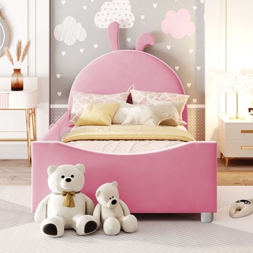 Łóżko dziecięce miękkie łóżko 90*200 cm rozkładana sofa różowym