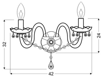 Золотой настенный светильник с кристаллами Candellux