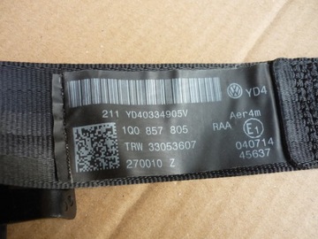 фото thumb №10, Ремені зад vw eos чорні комплект 1q0857805 1q0857806