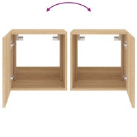 Vidaxl ścienne szafki tv з led, 2 szt., dąb sonoma, 40,5x35x40 cm Оригінал, фото thumb