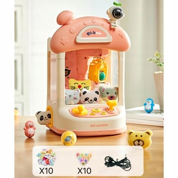 Kids Claw Machine Электронная аркада Розовый 10 кукол