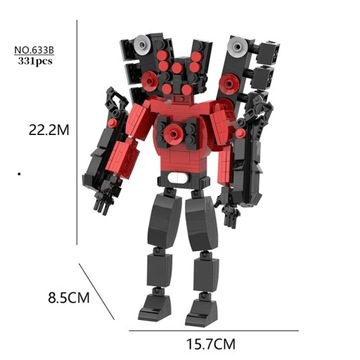 Креативная серия Titan Skibidi, набор строительных блоков для унитаза, часы, телевизор, человек