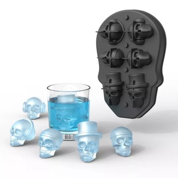 СИЛИКОНОВАЯ Форма ДЛЯ ЛЬДА ЧЕРЕП КОНТЕЙНЕР ДЛЯ КУБИКА ЛЬДА 3D Форма ЧЕРЕПА