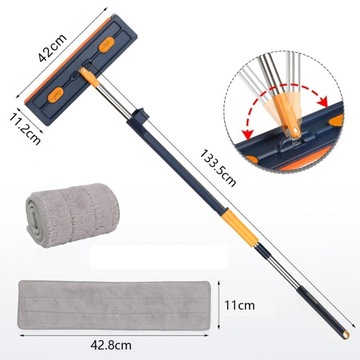 MOP PŁASKI DO MYCIA PODŁOGI NIEKAPIĄCY +2 zapas