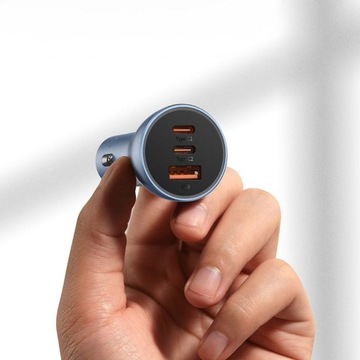 Автомобильное зарядное устройство Baseus 2xUSB-C, USB-A, QC, 65 Вт