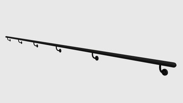 Poręcz ścienna, schodowa, okrągła L 720cm, czarna, biała, grafit, LOFT