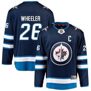 Домашняя майка Winnipeg Jets Wheeler No. 26 с длинными рукавами для любителей спорта, мальчиков