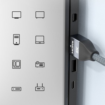 СЕРТИФИЦИРОВАННЫЙ КАБЕЛЬ HDMI 2.1 СВЕРХВЫСОКОСКОРОСТНОЙ 8K 4K ОДИН КАБЕЛЬ 5 м