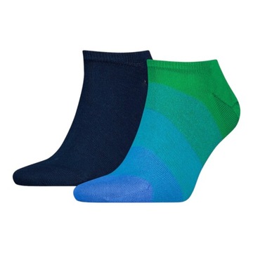 TOMMY HILFIGER SOCKS НОСКИ 2P ТЕМНО-СИНИЙ/ЗЕЛЕНЫЙ размеры 39-42