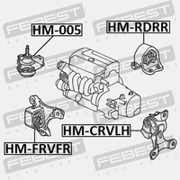 фото thumb №13, Подушка двигателя левая гидравлическая mt honda cr-v ii fr-v febest hm-crvlh