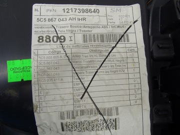 фото thumb №9, Боковина обивка дверь левый зад задний 5c5867043 vw new beetle ii 5c