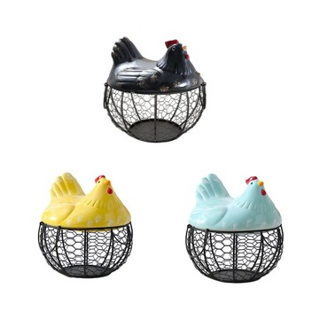 Metalowa ceramiczna ozdoba na kurę – piękna,