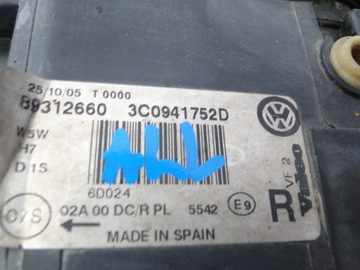 фото thumb №6, Лампа правый перед vw passat b6 3c 3c0 ксенон 3c0941752d