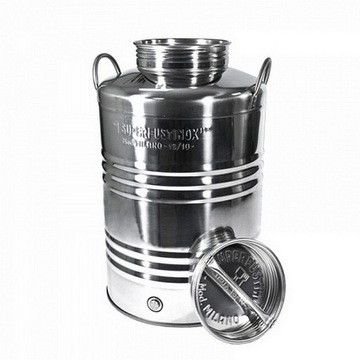 BECZKA ze STALI NIERDZEWNEJ INOX bańka kanka 50L pojemnik na wino bimber