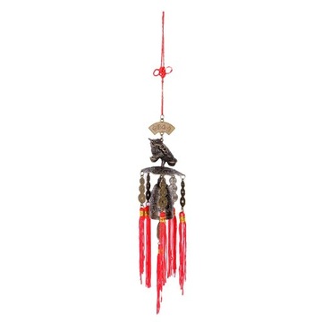 Ретро-колокольчик Lucky Fengshui с декором из красных кисточек