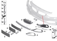 фото thumb №9, Bmw 4 f32 left сторона fog light решётка 51117294831 7294831 2015 oem