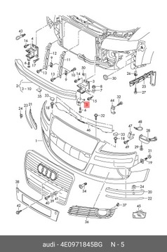 фото thumb №11, Держатель жгуты провод audi a8 s8 4e0971845bg