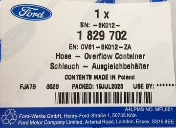 фото thumb №13, Оригинальный номер ford 1829702 шланг системы охлаждение оригинал