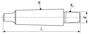 Trzpień do wiertarki uchwytu Morse z płetwą MK5/B22 - DARMET (DM-192)