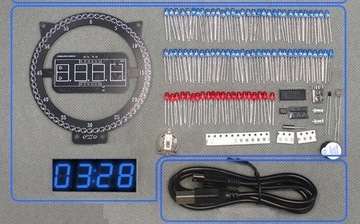Светодиодные часы-будильник, термометр SMD, синий набор для самостоятельного изготовления