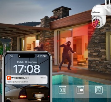 БЕСПРОВОДНАЯ WIFI НАРУЖНАЯ IP PTZ-КАМЕРА 4MPX ПРИЛОЖЕНИЕ TUYA ANOMATEC