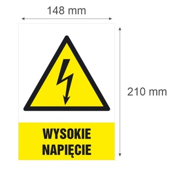 Наклейка высокого напряжения 148 x 210 мм