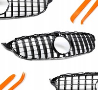 фото thumb №1, Решётка радиатора решётка радиатора mercedes db c w205 15-18 чёрный блеск gtr style камера