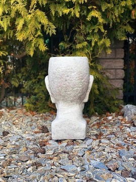 Садовая фигура из бетона Головка цветочного горшка