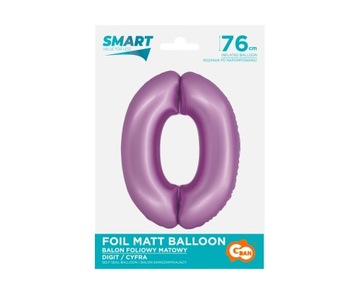 Фольгированный шар Smart Cyfra 0, лавандовый, матовый, 76 см